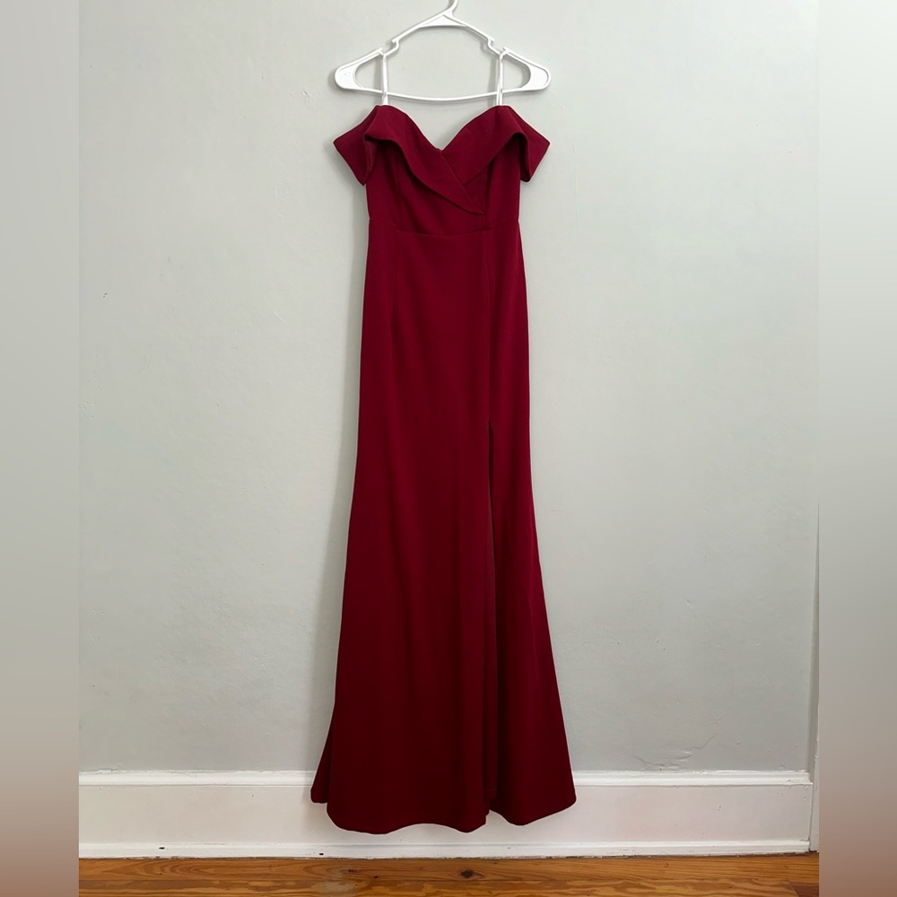 Song of Love Red Off-the-Shoulder Maxi Dress Lulus S